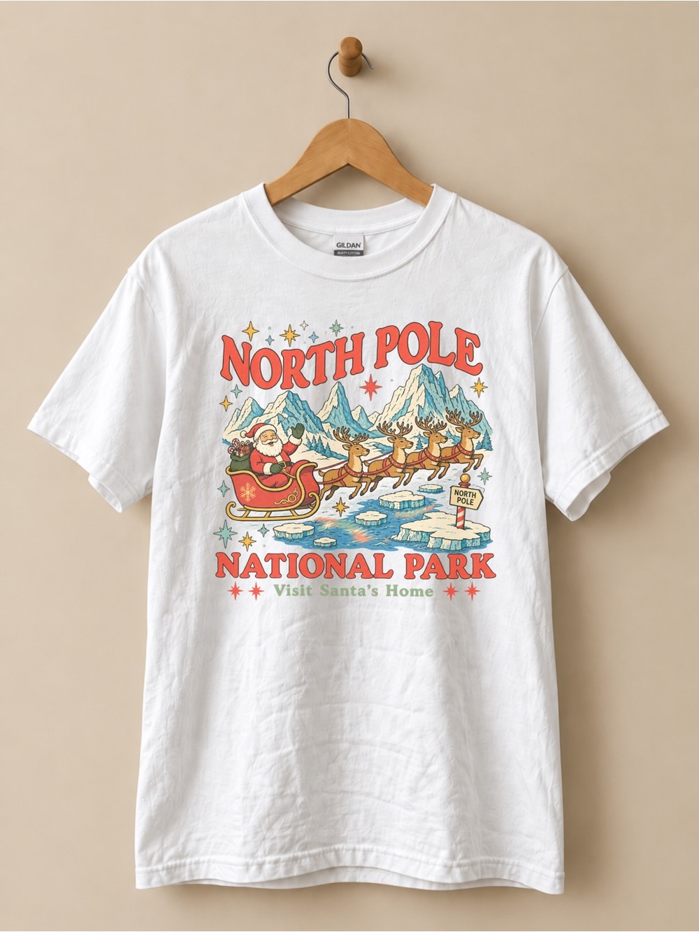 Christmas National Park Graphic Tee 50s Santa Unisex T-shirt